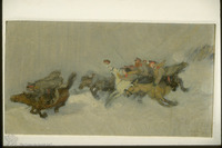 Photograph of: Pann (Pfeffermann), Cossacks Riding : Oil on canvas.