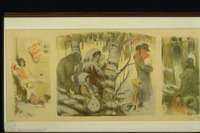 Photograph of: Pann (Pfeffermann), Triptych: No Escape/ Refugees/ In the Forest : Lithograph.