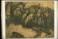 Photograph of: Pann (Pfeffermann), Cossacks driving away Jews : Etching.