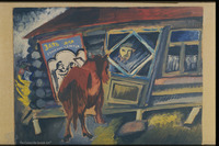 Photograph of: The Barber : oil on cardboard.