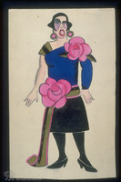 Photograph of: Aizenberg, Singer with two huge roses, Costume design.
