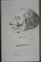 Photograph of: Baskin, Head of a mummy in profile.