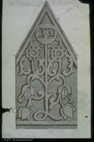 Photograph of: Yudovin, Tombstone with decorative plants from Beshenkovichi.