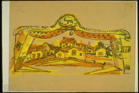 Photograph of: Akselrod, Stage design for "The Bewitched Tailor" by Sholem-Aleikhem.