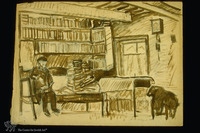 Photograph of: Akselrod, Interior with book shelves.