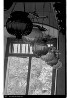 Photograph of: Hanging oil lamp, India.