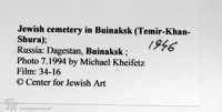 Photograph of: Jewish Cemetery in Buinaksk (Temir-Khan-Shura) : Tombstone.