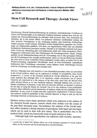 Stem cell research and therapy : Jewish views – הספרייה הלאומית