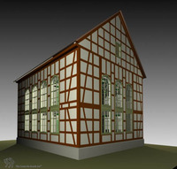Photograph of: 3D computer model of the Synagogue in Berkach : Computer reconstruction.