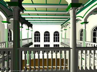 Photograph of: 3D computer model of the Synagogue in Berkach : Computer reconstruction.