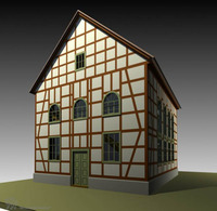 Photograph of: 3D computer model of the Synagogue in Berkach : Computer reconstruction.