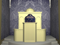 Photograph of: 3D computer model of the Synagogue in Delmenhorst : Computer reconstruction.