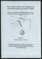 Private und behördliche Dokumente aus dem Archiv der israelitischen Kultusgemeinde Prag (v.a. 19. Jh.).