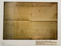 Photograph of: Synagogue in Cherasco, drawings.