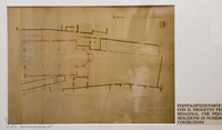 Photograph of: Synagogue in Cherasco, drawings.