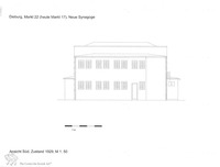 Photograph of: Drawings of the New Synagogue in Dieburg : Measured drawings.