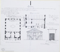 Photograph of: Drawings of the Liubavich Prayer House in Radoshkovichi (Radoszkowice).