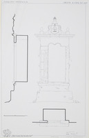 Photograph of: Drawings (1955) of the Great Synagogue in Chęciny : Measured drawings.