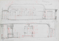 Photograph of: Sketch of the Synagogue in Mondovi : Measured drawings.