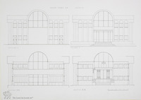 Photograph of: Drawings of the Keter Torah Or Synagogue in Moshav Yatsits : Measured drawings.