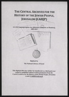Trauungs-Register der jüdischen Gemeinde zu Homburg.