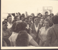 נשות פתח תקוה בטיול. בתמונה: דרוה ראב, גב' שכטר מרים דינוביץ, יטקובסקי, נורה דינוביץ, דרורה שימחוני, גברת אוקון, רחל ברא"ב, חנה שפירא.
