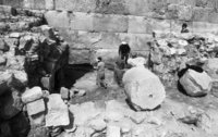 Digging at the Little Western Wall by Prof. Mazar.