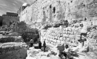 Digging at the Little Western Wall by Prof. Mazar.