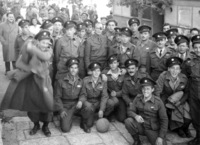 Moshe Dayan commander of the Jerusalem region with a police unit which is on way to Mt. Scopus.