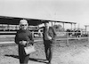 Israel Goldstein of the Keren Hayesod visiting the newly established settlements in the Negev.