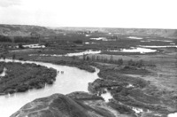 The Galille landscape with the Jordan River.