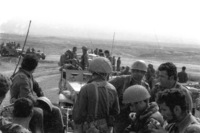 An IDF unit checking a large area for Arab terrorist gangs who tried to penetrating into Israel for sabotage.