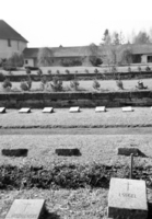 Cemetery near Dahau with graves of Jews but with a Christian Cross on the grave.