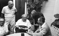 Avraham Krinitzi, Mayor of Ramat Gan gave a party for citizens of Ramat Gan and who are mobilized into the army.