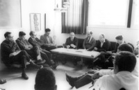 Prof. Yuval Neeman head of the Nuclear Energy faculty in the Tel Aviv University with his staff.