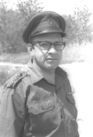 Prof. Yuval Neeman head of the Nuclear Energy faculty in the Tel Aviv University in his army uniform.