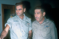 PM Levy Eshkol presented the IDF Staff Generals the "6-Day-War" sign.