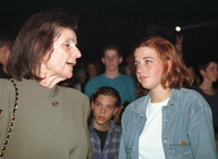 Lea Rabin participated with her grand daughther Noa, Aviv Gefen's new performance held in Mann Auditorium.