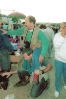 Two photographers found a way to take long-shots of the festival on Mt Miron, One of them take the other one on his shoulders "receiving" more than 1 metre of hight.