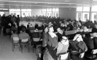 The Negev desert Beduins holding a meeting against the state decision to nationalization of the land and stop their habit of being Nomads.