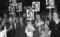 Several people demonstrated in Tel Aviv demanding the Soviet Union to free Ida Nudel.