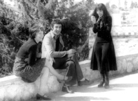Meir and Makvala Pitchhazde visiting with Esther Gorali Hadani in Jerusalem.