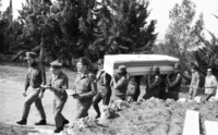 Segen Micha Gilad, 28, who fell at the Suez Canal during the Yom Kippur War, was buried with full military honours at the Mt. Herzl Military ce,etery in Jerusalem.