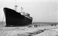 The tanker ship " Atlantic " grounded on the sea shore of Ashdod.