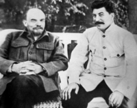 Soviet Union leaders Lenin and Stalin.