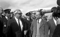 George Brown welcomed by Lova Eliav.