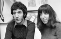 Famous painter Meir Pitchhazde with his sister Makvala, a painter as well.