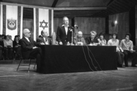 PM Itzhak Rabin lectured before the 8th degrees students in Tel Aviv.