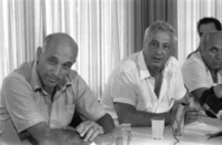Agriculture Minister holding a press conference in Tel Aviv.