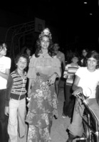 Miss Israel Zahava Vardi walking in Tel Aviv.